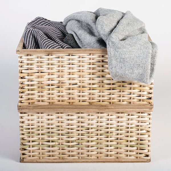 Bamboo Basket | Square | Beige | 46.5X 42.5 X 21.5cm