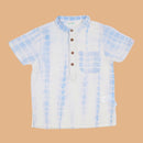 Cotton Kurta Shirt for Kids | Blue & White