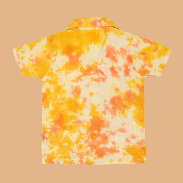 Cotton Collar Shirt for Kids | Yellow & Orange