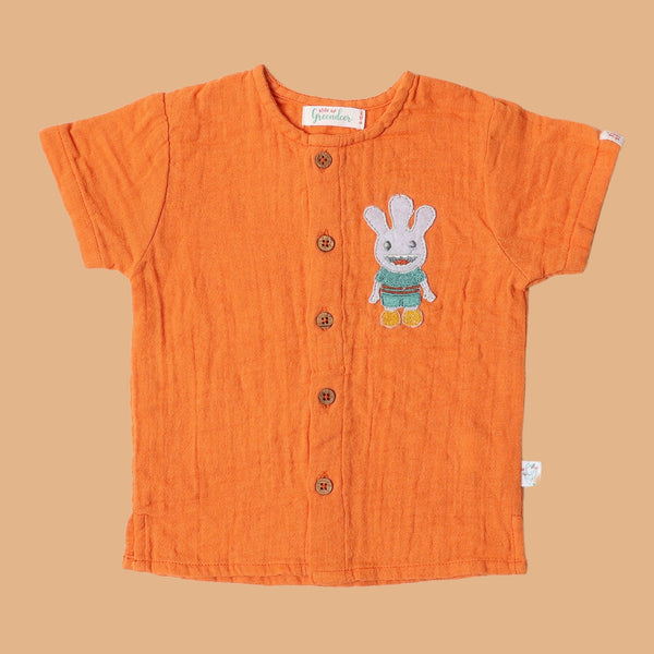 Cotton Shirt for Kids | Orange