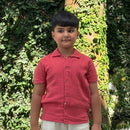 Cotton Collar Shirt for Kids | Nobel Red