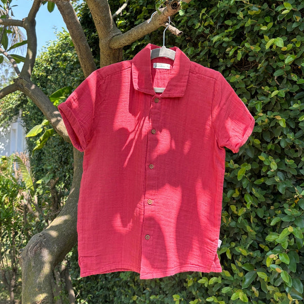 Cotton Collar Shirt for Kids | Nobel Red