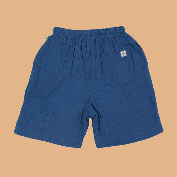 Cotton Shorts for Kids | Greek Blue