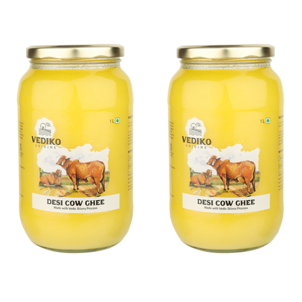 A2 Desi Cow Ghee | 1 Litre | Pack of 2