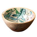 Tropical Wooden Serving Bowl | Set of 2 | Green & Brown