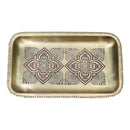 Brass Serving Tray | Rectangular | Hand Painted | 9x6x1 Inches