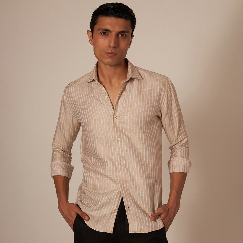 Linen Shirt | Casual Shirt | Beige