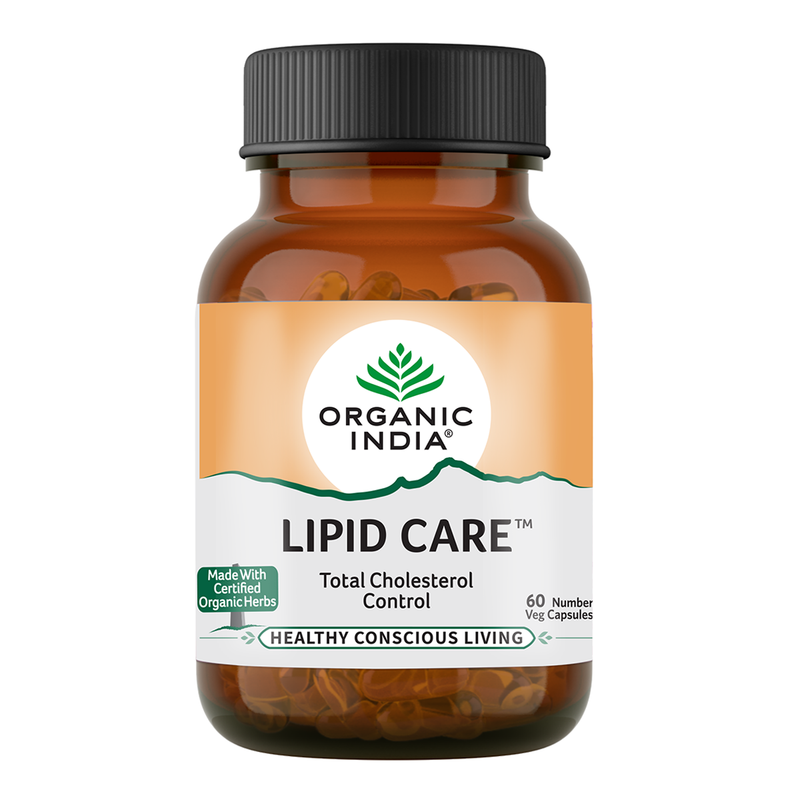 Organic India Lipid Care Capsules | Cholesterol Control | 60 Caps | Pack of 2.