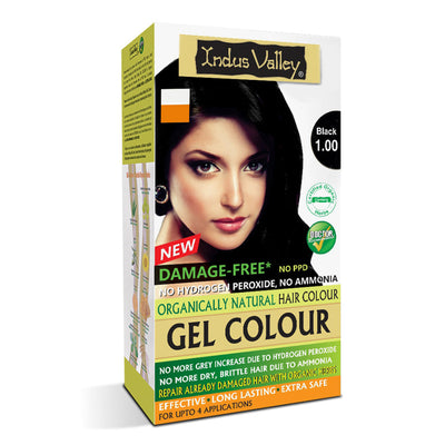 Indus Valley Hair Colour | 4 Application Kit | Gel-Based | Damage Free | Black