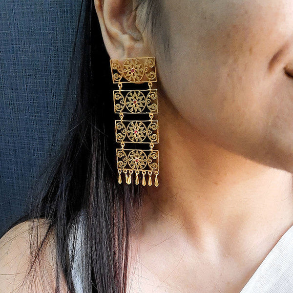 Brass Jewellery | Gold Plated Danglers Earrings