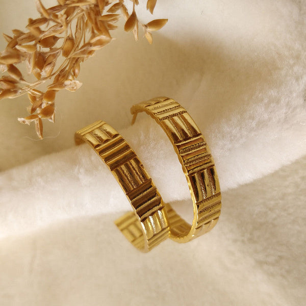 Brass Hoops Earrings | Gold Plated