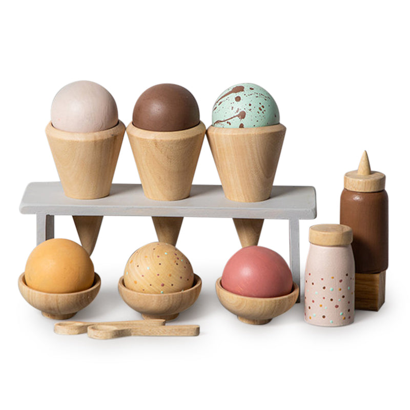 Wooden Toys for Kids | Ice Cream Toy Set | BPA Free | Set of 17