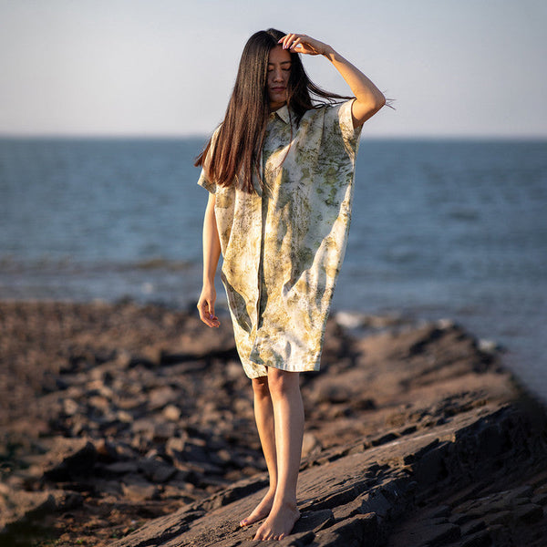 Organic Cotton Shirt Dress | Green