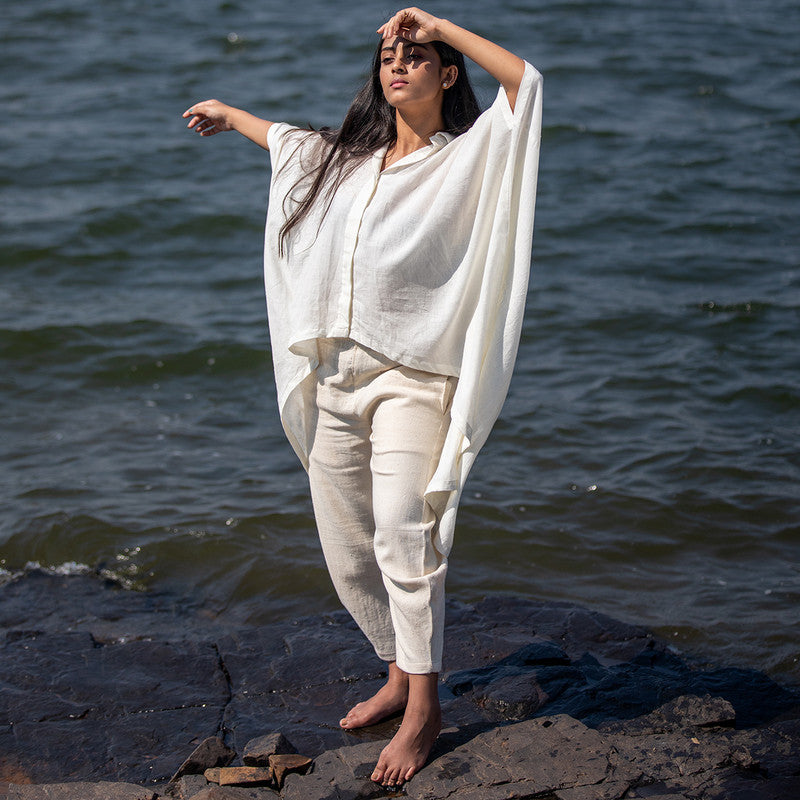 Cotton Kimono Shirt | White