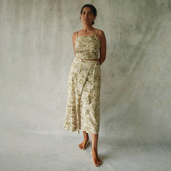 Organic Cotton Printed Skirt | Green