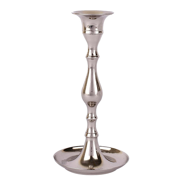 Brass Candle Stand | Candle Holder | Nickel Finish | 3.3x3.3x6.5 inches