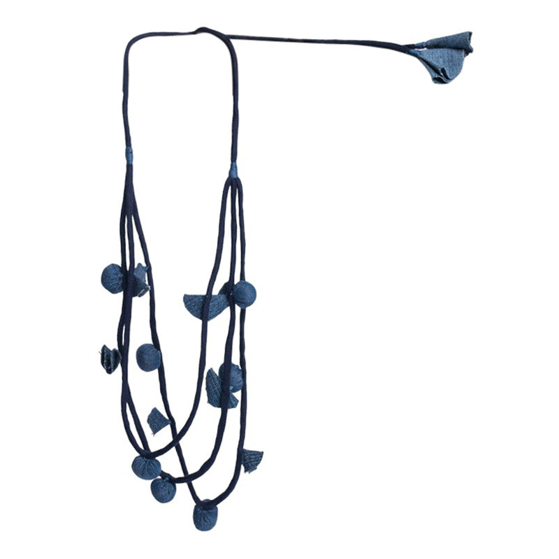 Upcycled Denim Necklace | Blue