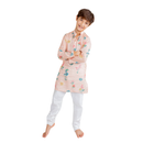 Muslin Kurta Pajama Set for Boys | Printed | Pink