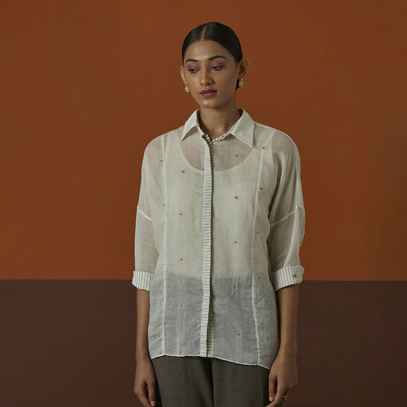 Cotton Silk Shirt | White