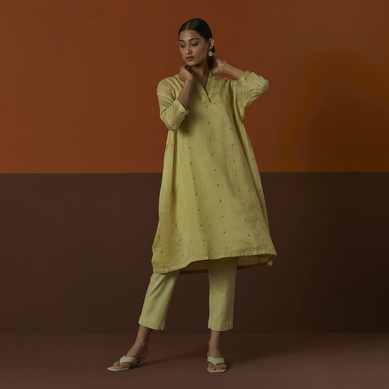 Cotton Silk Kurta | Green