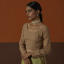 Cotton Blouse | Hand-loomed Malkha | Grey