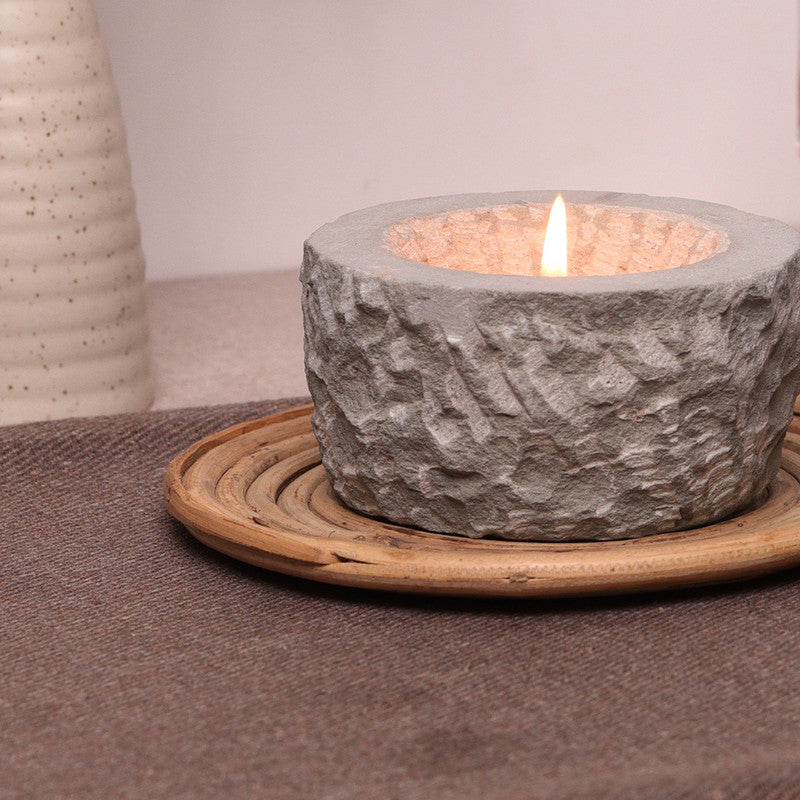 Stone Tea Light Holder | Grey