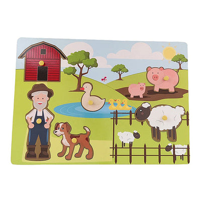 Wooden Puzzle Game for Kids | At The Farm Peg | BPA Free