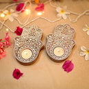 Wooden Tea Light Holder | Handcrafted Diya | Set of 2