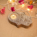 Wooden Tea Light Holder | Handcrafted Diya | Set of 2