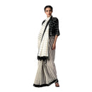 Mulmul Cotton Saree | Monochrome | White & Black