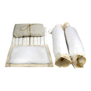 Baby Bedding Set | Organic Cotton & Natural Dyes | White & Grey | Pack of 5