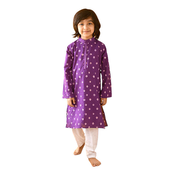 Cotton Boys Kurta Pajama | Purple