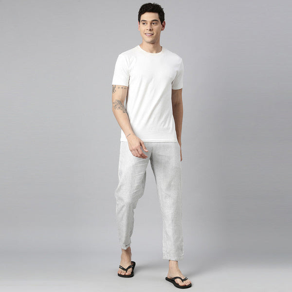 Pure Hemp Lounge Pants | Grey Striped