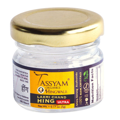 Asafoetida | Hingwale Laxmi ULTRA Raw Hing Crystals | Gluten Free | Vegan 100% Pure | 5 g.