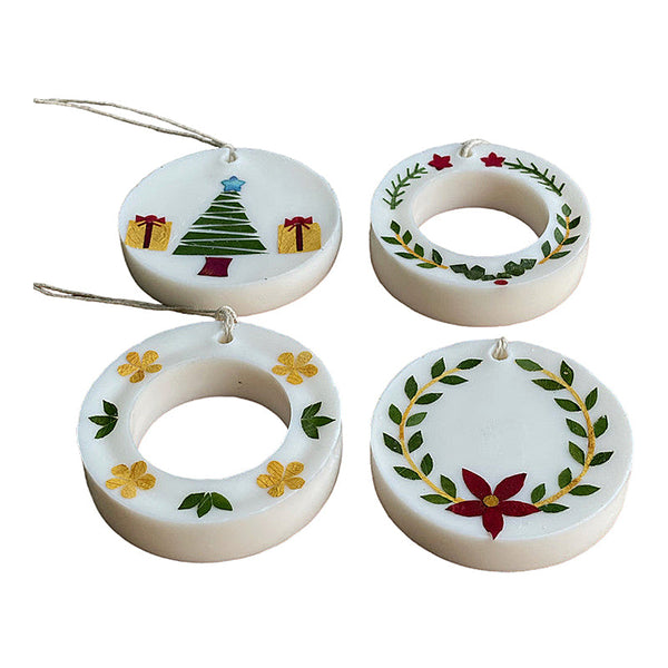 Festive Ornaments | Soy Wax Ornaments | White