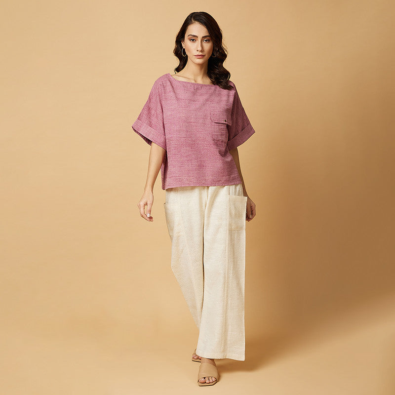 Cotton Silk Oversized Top | Pink