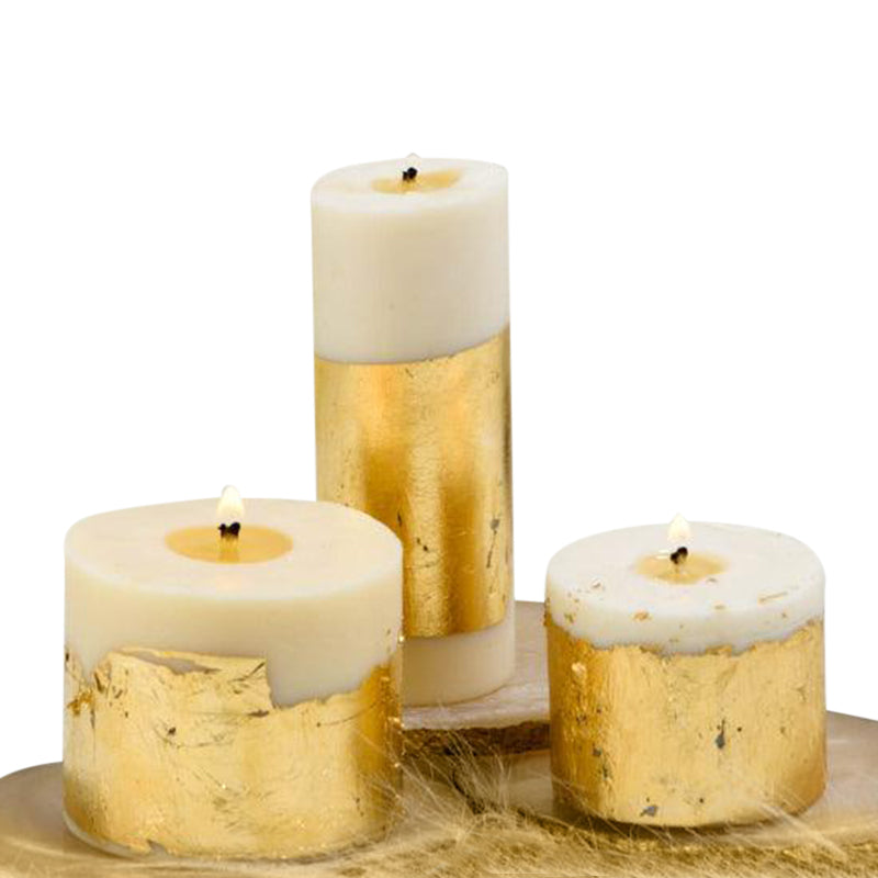 Pillar Candles | Soy Wax Scented Candle | Cinnamon Roll | Set of 3