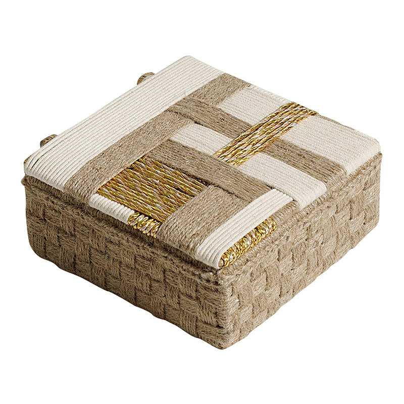 Storage Box | Cotton Jute and Upcycled Plastic | White & Gold