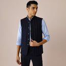 Woolen Nehru Jacket for Men | Blue