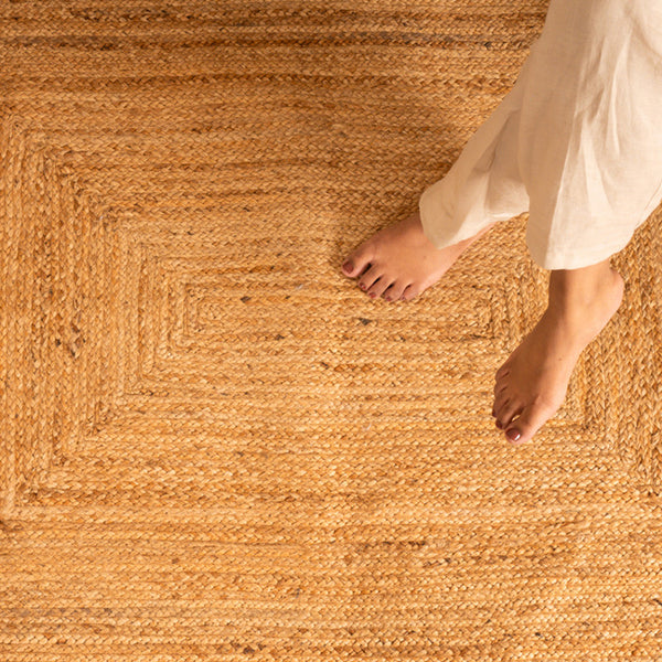 Jute Floor Rectangle Carpet | Beige | Ultra Large - 4 x 3 Feet