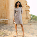 Linen Midi Dress for Women | Beige.