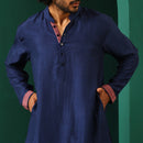 Long Kurta for Men | Silk Blend | Blue