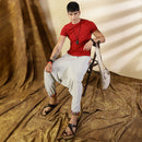 Cotton Harem Pants for Men | Melange Grey | Tribal Print