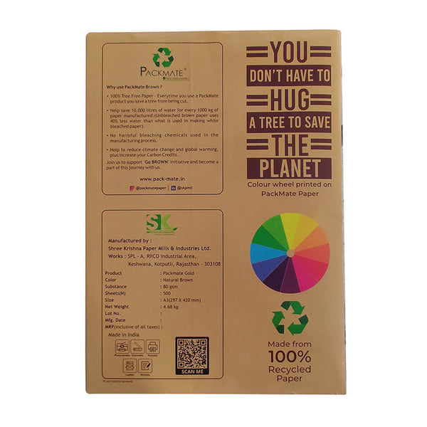 Gold Unbleached Copier | 100% Recycled Paper | A3 Size, 1 Ream | 500 sheets