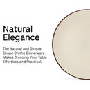 Ceramic Serving Plate | Stoneware | Microwave & Dishwasher Safe | Off White | Small | Set of 4