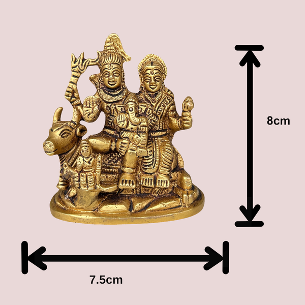 Brass Shiv Parivar Idol | Gold