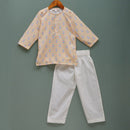 Cotton Pyjama Set For Kids | Printed | Off-White