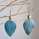 Papier Mache Dangler Earrings | Handpainted | Prussian Blue