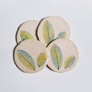 Papier Mache Coasters | Handpainted | Blue & Green | Set of 4