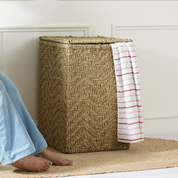 Metal Laundry Basket | Moonj Grass | Brown